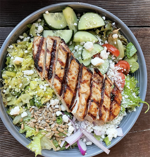 Fresh salads on the menu with locally-sourced produce