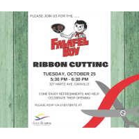 Ribbon-cutting at Falafel Boy