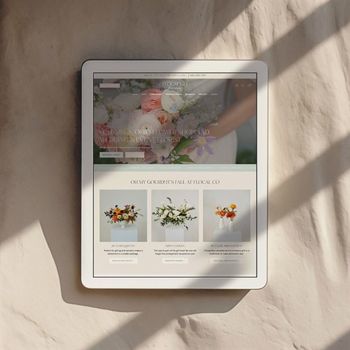 Shopify e-commerce design for a local flower shop and wedding florist.
