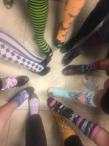 Socks supporting World Down Syndrome Day!