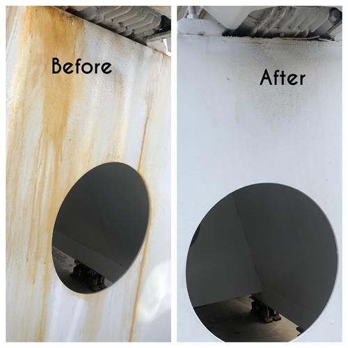 Before & After rust removal at water plant Before & After rust removal at water plant