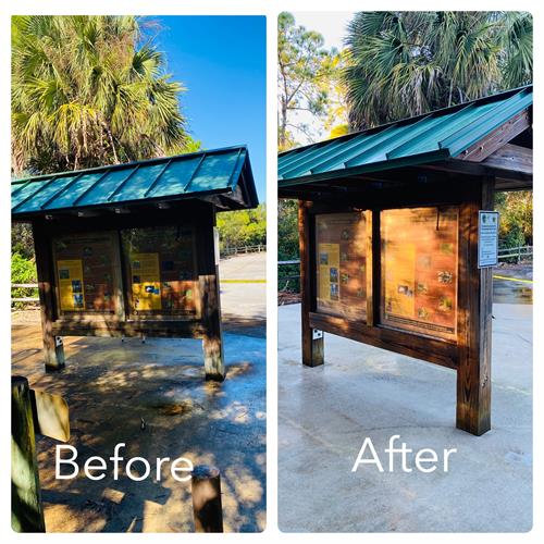 Before & After back of menu stand sanitizing cleaning Before & After back of menu stand sanitizing cleaning