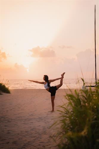 Weekly Morning Yoga on our private beach