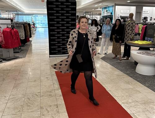 Our personal stylist Altiana walking the catwalk at our On 34th Launch Party/Fashion Show.