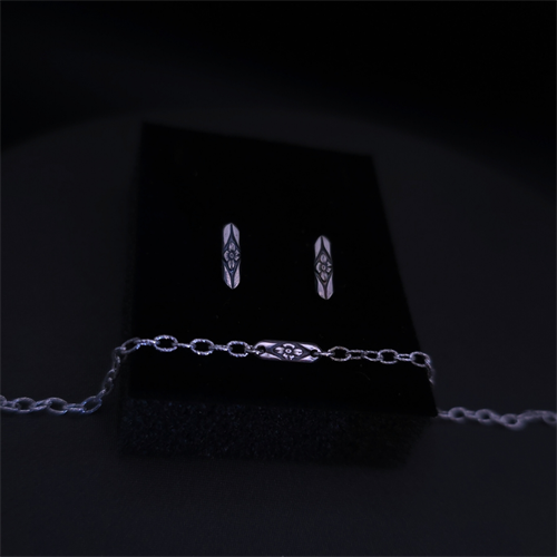 Gallery Image Sterling-Silver-Art-Deco-Studs-Matching-Permanent-Bracelet.png