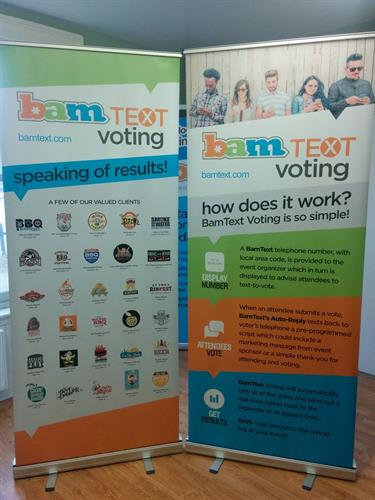 BamText banners on SMS Voting