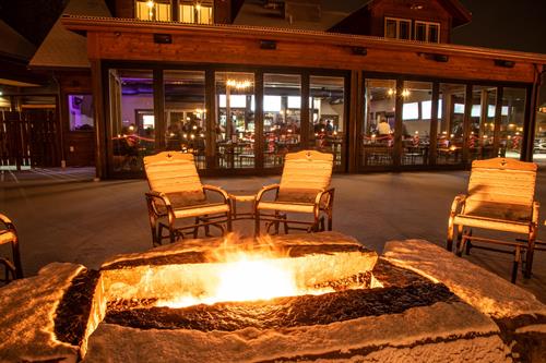 Firepits outside the Harbor Grille