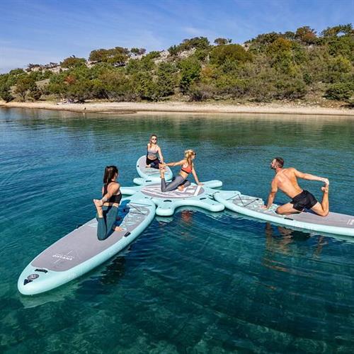 Ever tried yoga on water? Our yoga instructor platforms and paddleboards hook right up together so you can be in sync and zen'd out! Ever tried yoga on water? Our yoga instructor platforms and paddleboards hook right up together so you can be in sync and zen'd out!