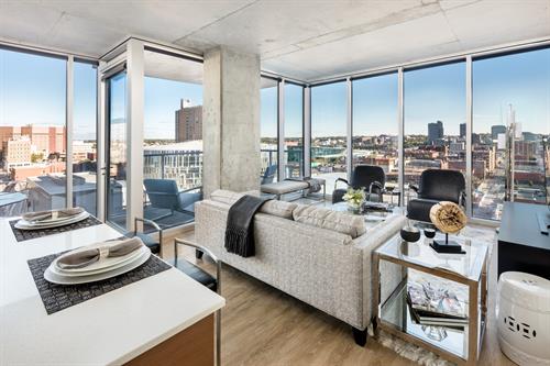 Floor-to-ceiling windows in every apartment