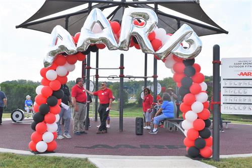 AARP's FitLot, outdoor workout space at Brush Creek Community Center.