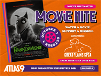 Great Plains SPCA & Atlas9 Movie Night: Frankenweenie