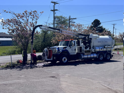 Catch basin maintenance with vactor truck