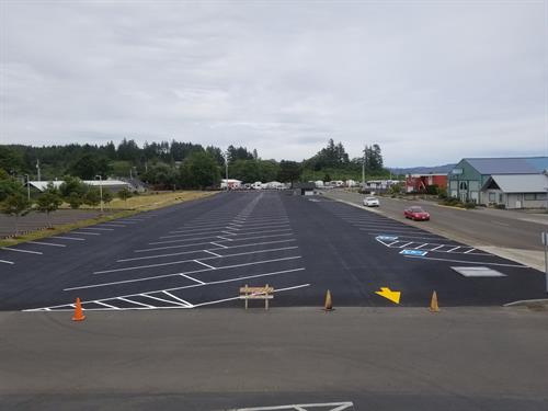 Sealcoated and striped parking lot