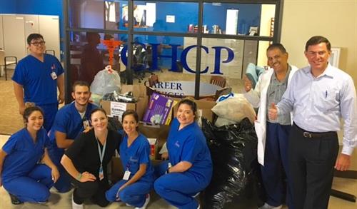 CHCP Cares by collecting donations for Hurricane Harvey victims at sister campuses
