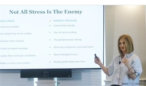 Presenting “Stress vs. Pressure” at the Pleasanton Chamber Health & Wellness Expert Panel That sounds polished and also tells people what you spoke about, which reinforces your expertise.