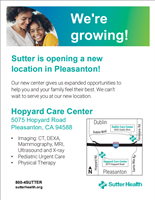 Sutter is Opening a New Location in Pleasanton!