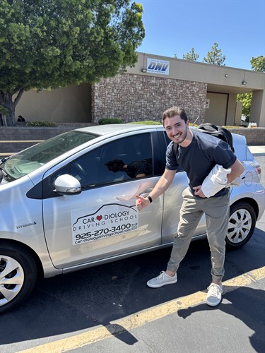 Happy student passed his test at the Las Positas DMV