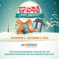 Nuvision Credit Union Launches 2026 Toys for Tots Holiday Toy Drive