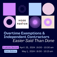 Overtime Exemptions & Independent Contractors Seminar