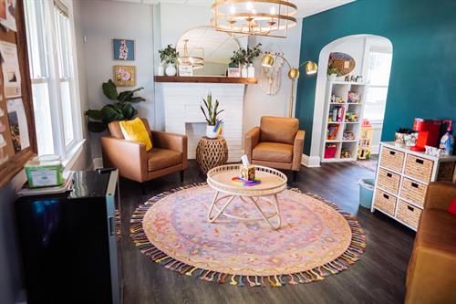 Waiting room when you walk in the office