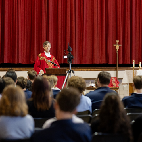 The Roman Catholic faith tradition is central to the mission of Delone Catholic High School. The Roman Catholic faith tradition is central to the mission of Delone Catholic High School.