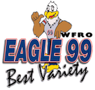 Eagle 99/WFRO is a 25,000 watt heritage station featuring four decades of Today’s’ Hits and Yesterdays Favorites targeting 30-64 year olds with a huge variety of music. Eagle also covers live High School sports, Toledo Rockets and BGSU.