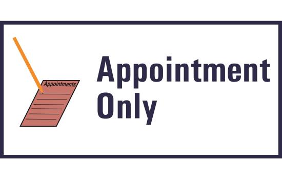 Call Ahead Appointment Only