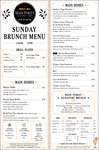 Brunch Menu