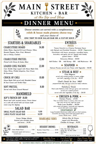 Dinner Menu