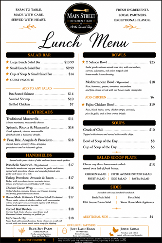 Lunch Menu