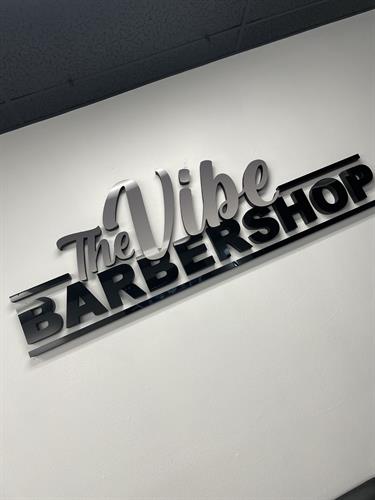 The Vibe Barbershop Acrylic Logo 