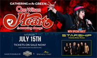 Gathering on the Green July Concert Headliner Is Ann Wilson of Heart with Special Guest Starship Featuring Mickey Thomas