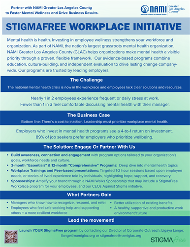 NAMI GLAC's StigmaFree Workplace Program