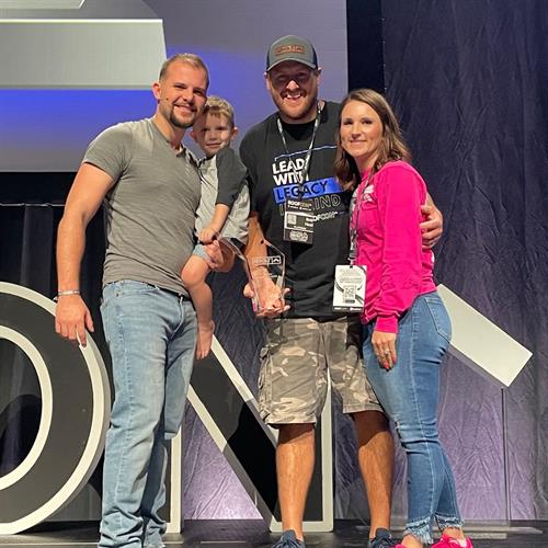 Bob and Emily received the REVOLT Against Average Award at RoofCon 2022. The award is for their dedication to the values of REVOLT in the past year, prioritizing a lasting legacy, health, and serving their community and those around them in a way that embodies the core values of REVOLT.