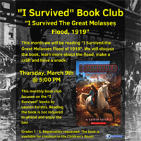"I Survived" Book Club Meeting - "I Survived the Great Molasses Flood of 1919"