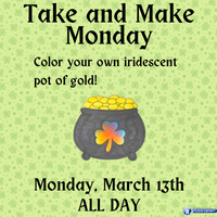 Take and Make Monday: Color Your Own Jumbo Pot of Gold