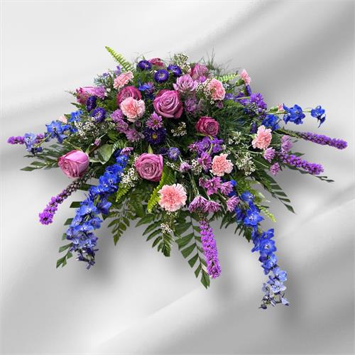 Blue and Lavender Casket Spray