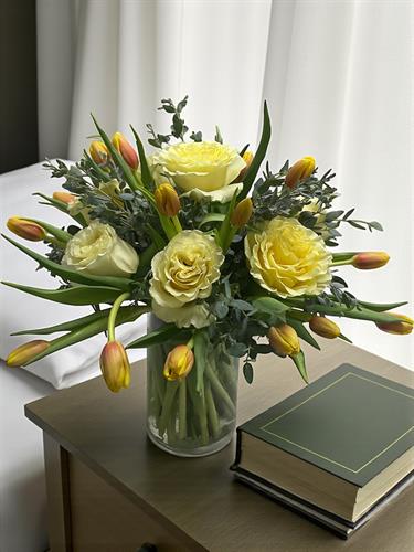 Fall tulips and roses