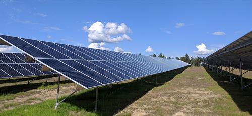 Commercial Solar Panel Cleaning, in this image we have ground-mounted panels of a small solar farm
