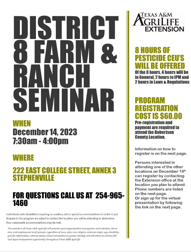 AgriLife Extension offering Step Up and Scale Down program - AgriLife Today