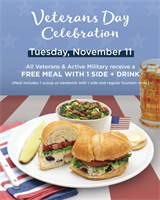 Free Meal Veterans Day - Chicken Salad Chick
