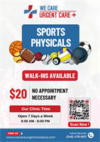 We Care Urgent Care Plus Sports Physicals for $20