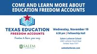 Education Freedom Accounts Information Session