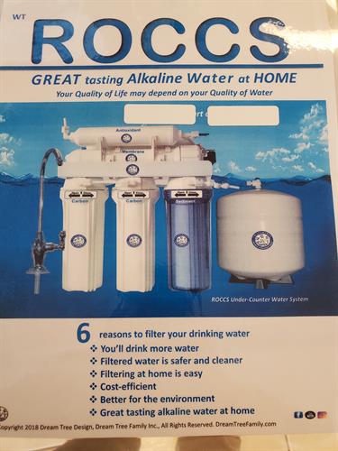 Our ROCCS system for drinkable water in your home.