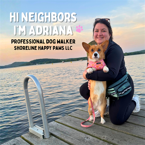 Adriana Valle (Founder) and her dog Cannoli