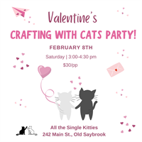 Valentine's Crafting Party with Cats at All the Single Kitties Cat Cafe