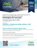 FREE CEU: Communicating with Alzheimer’s Patients & Their Families – Strategies for Success