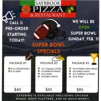 Saybrook Pizza & Restaurant  Super Bowl Specials