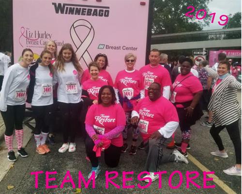 Liz Hurley Ribbon Run Team