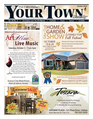 With 7 unique local editions, Your Town Monthly® is the premier direct mail magazine from the East San Francisco Bay Area to the West Sacramento Valley. Over 3.2 million distributed to mailboxes in the Tri-Valley, Diablo Valley, Solano County and surrounding areas every year.